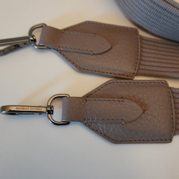 Brunello Cucinelli Essence Leather Tote Bag Large Monili Crossbody Wide Strap - Picture 7 of 16